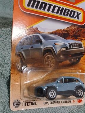 Matchbox Jeep Cherokee Trailhawk Toy Car - Light Blue Collectible
